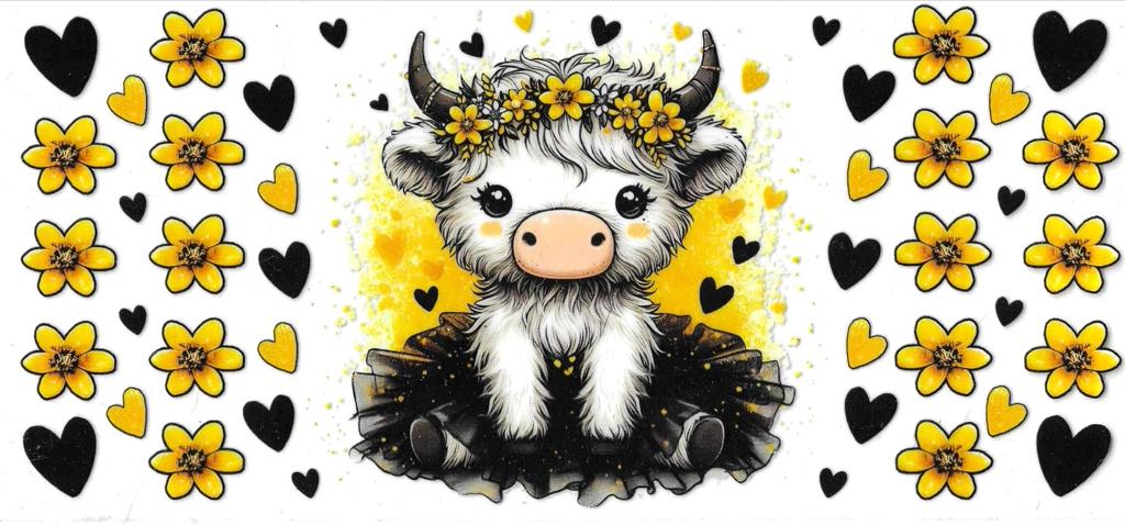 Cute Cow Yellow Flowers