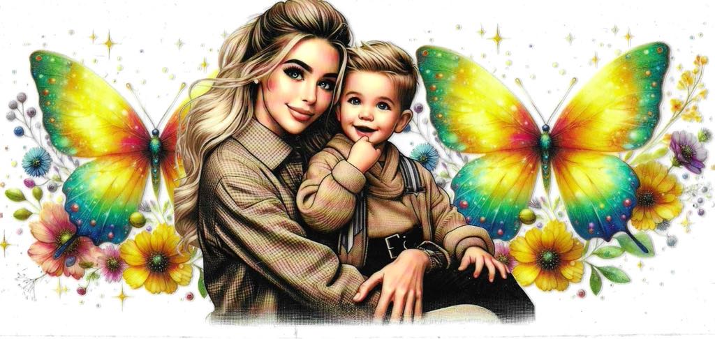 Blonde Mother & Child