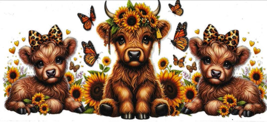 Cute Cows With Sunflowers