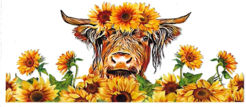 Trippy Sunflower Cow