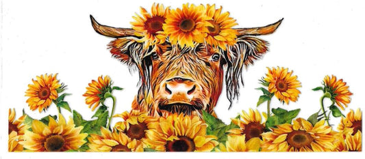 Trippy Sunflower Cow