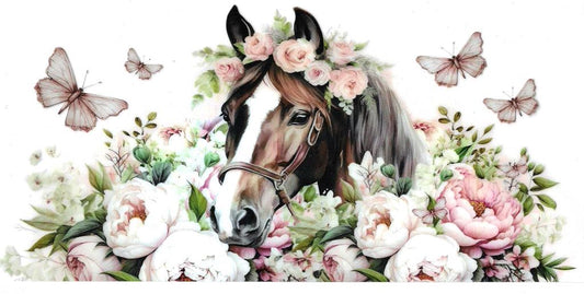 Flowers & Butterflies Horse