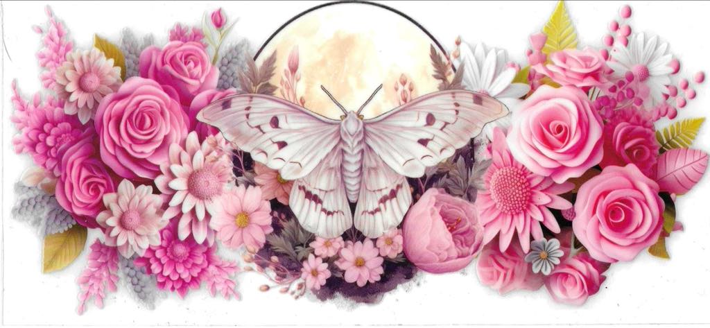 Pink Flowers Moth